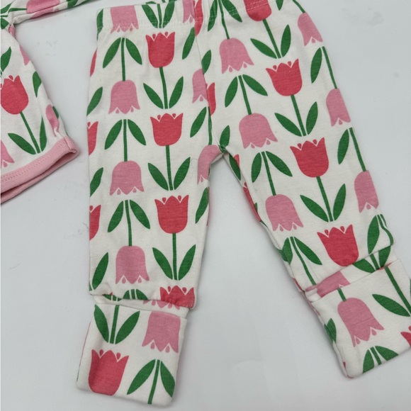 M+A MONICA + ANDY ORGANIC PINK TULIP KIMONO FOOTIE OUTFIT 🌸SZ NB🌸 - Picture 6 of 13